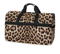 Borsone da viaggio con stampa leopardata con ghepardo per uomini, donne, ragazzi e adolescenti, borsa sportiva oversize con scomparto per scarpe, per la notte, il fine settimana, yoga, allenamento,