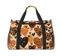 Borsone da viaggio con stampa leopardata con stampa di ghepardo cuore palestra pernottamento weekend borsa per uomo donna leggero bagaglio a mano per allenamento vacanza