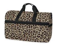 Borsone da viaggio con stampa leopardata di ghepardo con pelle di animale, per uomini, donne, ragazzi, ragazze, adolescenti, borsa da palestra oversize con scomparto per scarpe, per la notte, il fine