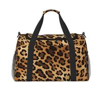 Borsone da viaggio con stampa leopardata in pelle di tigre, borsa da palestra per la notte e il weekender, per uomini e donne, leggero, bagaglio a mano per allenamento e vacanze
