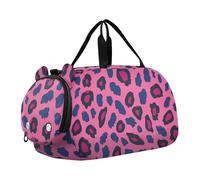 Borsone da viaggio con stampa leopardata rosa per bambini, con scomparto per scarpe, grande capacità, per viaggi, nuoto, danza, balletto