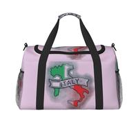 Borsone da viaggio con stampa mappa dell'Italia, ampio spazio, borsa da viaggio, 50 x 33 x 25,9 cm, elegante borsa per palestra