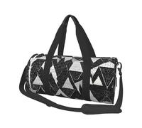 Borsone da viaggio con stampa marmorizzata bianca e nera, borsa da palestra pieghevole, borsa da viaggio per il fine settimana durante la notte, borsa da viaggio grande per sport e viaggi, Nero ,