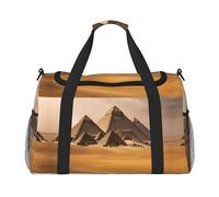 Borsone da viaggio con stampa piramidi d'Egitto, borsa da viaggio di grande capacità, borsa elegante e funzionale, nero, Taglia unica