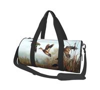 Borsone da viaggio con stampa selvaggia che vola di caccia, borsa da palestra pieghevole per il fine settimana durante la notte, borsa da donna, grande borsa da cabina per sport e viaggi, Nero ,
