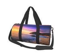 Borsone da viaggio con stampa Sun Rise On The Beach, borsa da palestra pieghevole per il fine settimana durante la notte, borsa da donna, grande borsa da cabina per sport e viaggi, Nero , Taglia unica
