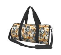Borsone da viaggio con stampa testa di lupo nel bosco, borsa sportiva da palestra per donne e uomini, borsa da viaggio per oggetti personali durante la notte