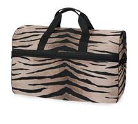 Borsone da viaggio con stampa tigre a righe animalier, per uomini, donne, ragazzi, ragazze, adolescenti, borsa sportiva oversize con scomparto per scarpe, per la notte, il fine settimana, yoga,