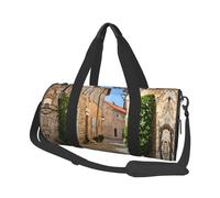 Borsone da viaggio con stampa toscana italiana, borsa pieghevole da palestra per il fine settimana di notte, borsa da donna, grande borsa da cabina per sport e viaggi, Nero , Taglia unica
