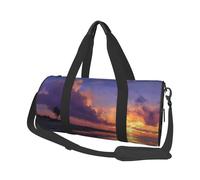 Borsone da viaggio con stampa tramonto sulla spiaggia, borsa da palestra pieghevole per il fine settimana durante la notte da donna, grande borsa da cabina per sport e viaggi