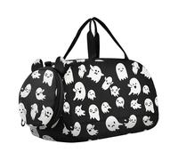 Borsone da viaggio con stampa zebra arcobaleno glitterato per ragazzi borsone da viaggio per la notte Weekender Duffle Bag per viaggio Tote Dance Duffle Bag, Nero Bianco Fantasmi Halloween, classico