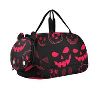Borsone da viaggio con stampa zebra arcobaleno glitterato per ragazzi borsone da viaggio per la notte Weekender Duffle Bag per viaggio Tote Dance Duffle Bag, Zucca di Halloween rosso Nero, classico