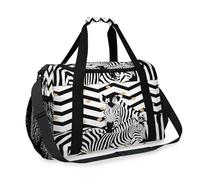 Borsone da viaggio con stampa zebrata a zigzag per ragazze ragazzi donne uomini weekend borsa a tracolla tote bagaglio a mano per viaggi sport palestra