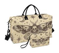 Borsone da viaggio con teschio, borsa da palestra, teschi, farfalla con stelle, borse da fine settimana da donna con borsa da toilette borsa da viaggio borsa da nuoto, Multi 20 , Taglia unica