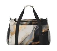 Borsone da viaggio con texture in marmo nero grigio astratto borsa da palestra per la notte borsa da weekend per uomo donna bagaglio a mano leggero per allenamento vacanza