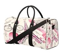Borsone da viaggio con Torre Eiffel di Parigi, borsa da palestra con farfalla rosa, borsa da palestra pieghevole, borsa per la notte, borsa da viaggio per donne e uomini, Torre Eiffel di Parigi.,