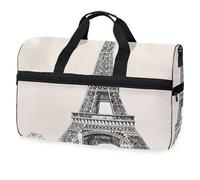Borsone da viaggio con Torre Eiffel Parigi Francia per uomini, donne, ragazzi, ragazze, adolescenti, borsa da palestra oversize con scomparto per scarpe, per la notte, il fine settimana, yoga,