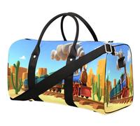 Borsone da viaggio con treno dei cartoni animati per donne, uomini, ragazze, ragazzi, weekend, pernottamento, 22,7 l, borsa da cabina per sport, palestra, yoga, Colore, 22.7L, Organizer per borse