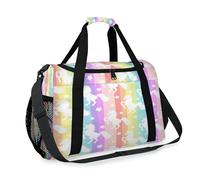 Borsone da viaggio con unicorni arcobaleno, per ragazze, ragazzi, donne, uomini, cavalli, unicorni, fine settimana, borsa a tracolla per viaggi, sport, palestra