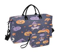 Borsone da viaggio con zucca magica con borsa da toilette e tracolla regolabile, per viaggi, palestra, yoga, fine settimana, Multicolore, Taglia unica, Beauty case