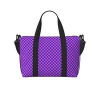 Borsone da viaggio da donna, a scacchi, blu, rosa, Y2K, borsa da viaggio per oggetti personali, essenziali da viaggio, borsa sportiva da palestra per uomini e donne