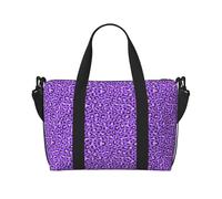 Borsone da viaggio da donna, borsa da viaggio, borsa da viaggio per sport, palestra, unisex, viola leopardo viola