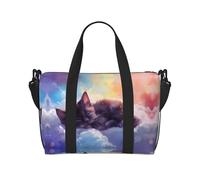 Borsone da viaggio da donna, borsa da viaggio con gatto che dorme colorato, borsa da viaggio, borsa essenziale da viaggio, borsa sportiva da palestra per uomini e donne