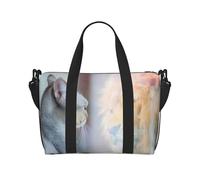 Borsone da viaggio da donna, borsa da viaggio con gatto che si guarda allo specchio, borsa da viaggio, borsa da viaggio, borsa da palestra sportiva per uomini e donne