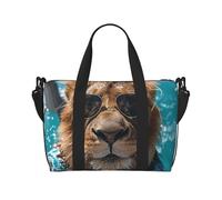 Borsone da viaggio da donna, borsa da viaggio con leone hawaiano che nuota, borsa da viaggio, borsa essenziale da viaggio, borsa sportiva da palestra per uomini e donne