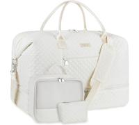 Borsone da viaggio da donna, borsa da viaggio con scomparto per scarpe, grande borsa da viaggio in nylon per il fine settimana, Bianco 9a-off, Large, moderno