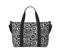 Borsone da viaggio da donna, borsa da viaggio meccanica con motivo bici, borsa da viaggio, essenziale per viaggi, sport, palestra, uomo e donna