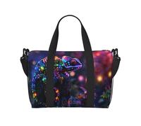 Borsone da viaggio da donna, borsa da viaggio per la notte, per il weekend, con camaleonte luminoso, borsa da viaggio, borsa da viaggio essenziale per sport, palestra, per uomini e donne