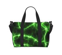 Borsone da viaggio da donna, borsa da viaggio per oggetti personali con fulmini verdi, borsa da viaggio, borsa da palestra per uomini e donne