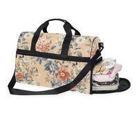 Borsone da viaggio da donna, con fiori e orchidee, borsone da viaggio con scomparto per scarpe, Fiori Orchidea_1, 20.5×13.6×10 inches