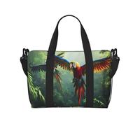 Borsone da viaggio da donna, con pappagalli volanti nella giungla, borsa da viaggio, borsa da viaggio, borsa da palestra per uomini e donne