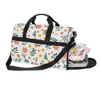 Borsone da viaggio da donna con scomparto per scarpe, Floreale selvaggio, 20.5×13.6×10 inches