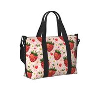 Borsone da viaggio da donna, con stampa a forma di cuore e margherita, con fragola, articolo personale, borsa da palestra per uomo e donna