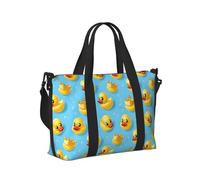 Borsone da viaggio da donna, con stampa di anatra e corona, articolo personale, per la notte, lo sport, il fine settimana, borsa da palestra per uomo e donna