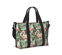 Borsone da viaggio da donna, con stampa di fenicotteri tropicali, articolo personale durante la notte, weekender, sport, borsa da palestra per uomo e donna