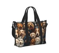 Borsone da viaggio da donna, con stampa di un simpatico volto di cane, articolo personale durante la notte, weekender, sport, borsa da palestra per uomini e donne