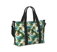 Borsone da viaggio da donna, con stampa hawaiana con piccola isola, articolo personale durante la notte, weekender, sport, borsa da palestra per uomo e donna