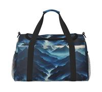 Borsone da viaggio da donna con stampa montagne rocciose Weekender durante la notte borsa da palestra borsa da viaggio, nero, Taglia unica