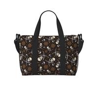 Borsone da viaggio da donna, con teschi pirati, borsa da viaggio, essenziale per viaggi, sport, palestra, uomo e donna