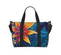 Borsone da viaggio da donna, grande borsa a tracolla per weekender, borsa da palestra sportiva da uomo, borsa tote da portare avanti, motivo foglie tropicali per bagagli dal design tribale per oggetti