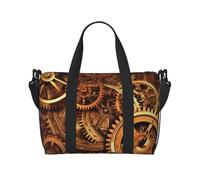 Borsone da viaggio da donna, grande borsa a tracolla per weekender, borsa da palestra sportiva da uomo, borsa tote da portare avanti, borsa da viaggio con ingranaggi steampunk per oggetti essenziali