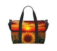 Borsone da viaggio da donna, grande borsa a tracolla per weekender, borsa da palestra sportiva da uomo, borsa tote da portare avanti, borsa da viaggio con girasole al tramonto per oggetti essenziali