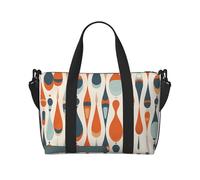 Borsone da viaggio da donna, grande borsa a tracolla per weekender, borsa da palestra sportiva da uomo, borsa tote da portare avanti, stile retrò moderno di metà secolo con forme a goccia, borsa da