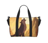 Borsone da viaggio da donna, grande borsa a tracolla per weekender, borsa da palestra sportiva da uomo, borsa tote da portare avanti, borsa da viaggio con lupo per oggetti essenziali da viaggio