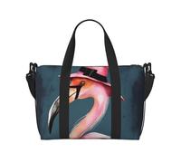 Borsone da viaggio da donna, grande borsa a tracolla per weekender, borsa da palestra sportiva da uomo, borse da portare avanti, cappello da strega con fenicottero di Halloween, borsa da viaggio