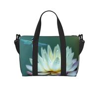 Borsone da viaggio da donna, grande borsa a tracolla per weekender, borsa da palestra sportiva da uomo, borsa tote da portare avanti, libellula con ninfea, borsa da viaggio essenziale
